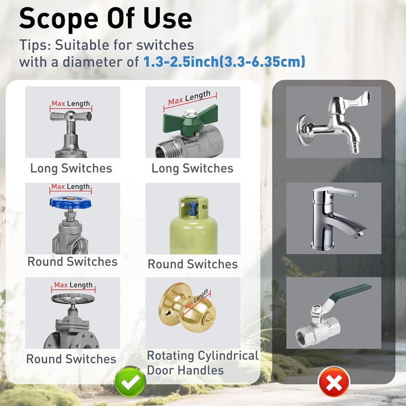 DOCEPERT Outdoor Faucet Lock, 2 Locks Water Hose Bib Spigot Lock Stainless Steel Valve Lock - Protecting Water from Unauthorized Use and Vandalism for 1.3-2.5" Valves Hose Bibs (Black) - Image 3